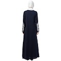 A-line abaya with Resham embroidery work- Navy Blue
